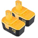 LUMSING 2Pack 4.8Ah P100 Compatible with Ryobi 18V Battery Ni-Mh ABP1801 ABP1803 BPP1820 130224007 130224028 130255004 Cordless Power Tools