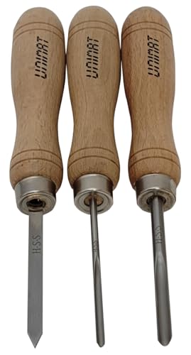 The cool tool, Profi-Drechselmesser-Set, Drechselröhre, Drechseleisen, HSS Stahl, 3 teiliges Set, passend für UNIMAT 1 Basic, UNIMAT 1 Classic und PLAYmake