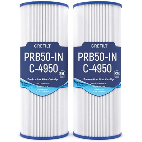 Grefilt C-4950 Hot Tub Filter Compatible with PRB50-IN Hot Tub Filter Filbur FC-2390 J200 Guardian 413-212-02 5X13 Drop in 50 sq.ft 2-Pack