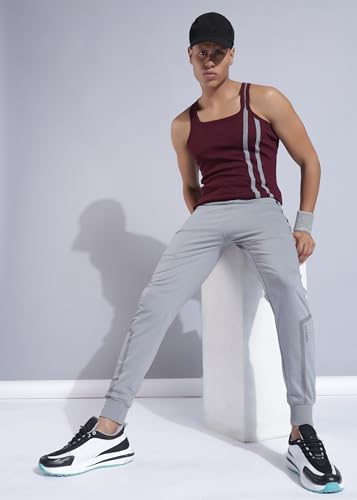 Image of Force NXT Men's Super Combed Cotton Rich French Terry Fabric Solid Joggers | Active Joggers for Men | Comfortable Waistband with Zipper Pocket for Daily Workout