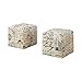 Monarch 2 Piece French Script Print Ottoman, Off-White/Black