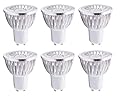 GU10 LED Bulbs MR16 GU10 Base 3W(Equivalent to 25W Halogen Bulbs Replacement) Warm White 3000K LED Spotlight Bulbs,Non-dimmable,40° Beam Angle,6 Pack