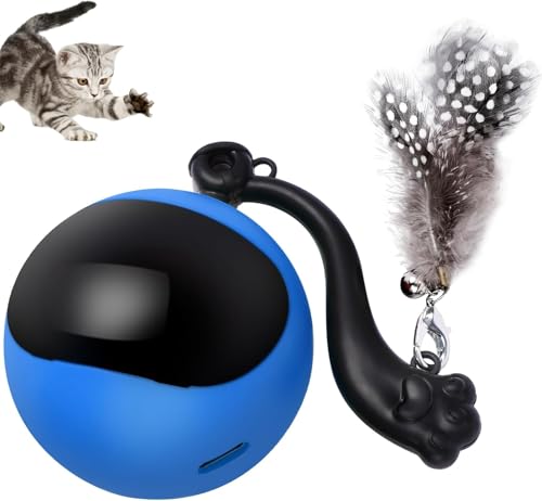 Dijusoft Interactive Cat Toy Ball, Automatic Self-Rolling Cat Toy with