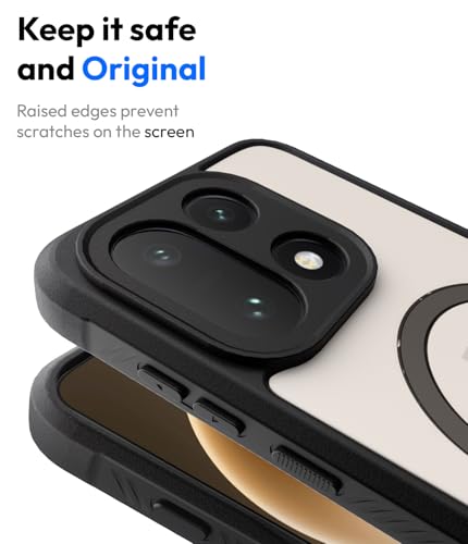 Image of KAPAVER Mag-X Sandstone Back Cover Case Compatible with MagSafe, Magnetic Case for OnePlus 15 (PC+TPU) (Black)