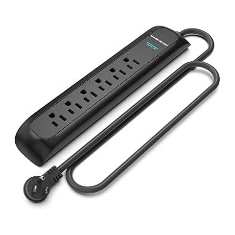 Monster 3ft Black Power Strip and Tower Surge Protector, Heavy Duty Protection, 300 Joule Rating and 6 120V-Outlets - Ideal for Computers, Home Theatre, Home Appliances, and Office Equipment Cover