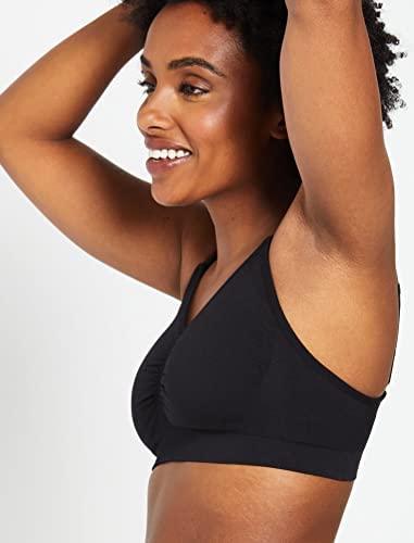 Motherhood Maternity Women's Maternity Seamless Clip Down Nursing Bra, Black, Small #TOP2