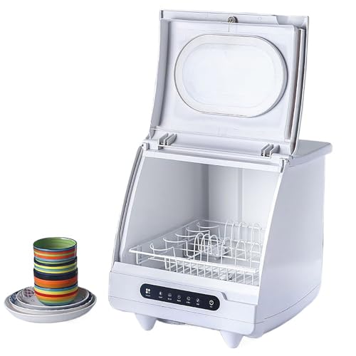 Lavavajillas De Encimera, Lavavajillas Automático 1200W, Depósito De Agua Incorporado, Pantalla Táctil, 5 Programas De Limpieza Y Función Secado De Frutas, Verduras Y Vajilla