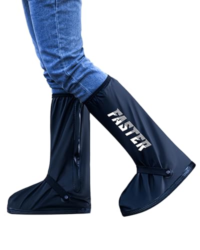 Best Waterproof Motorcycle Boots for Rainy Weather 13 RINJOY Waterproof Rain Shoe Covers Reusable Anti-Slip and Reflector Portable Motorcycle Rain Boots for Men Women