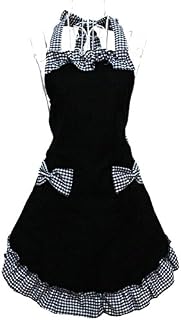 Hyzrz Cute Retro Lovely Vintage Lady's Kitchen Fashion Flirty Women's Aprons with Pockets