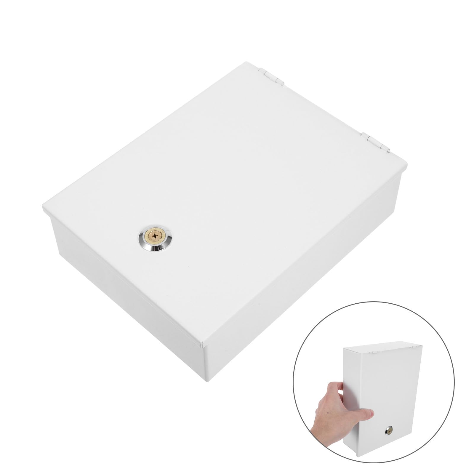Caja de Seguridad para Interruptores con Cerradura y Teclado, de Hierro Blanco, Montaje en Pared para Hogares y Tiendas con Instalación Fácil y Protección Mejorada