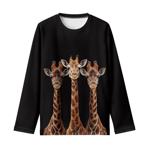 Boys' Long Sleeve Tees Casual Crewneck Lightweight Soft Cartoon Animal Shirts 3-16T2