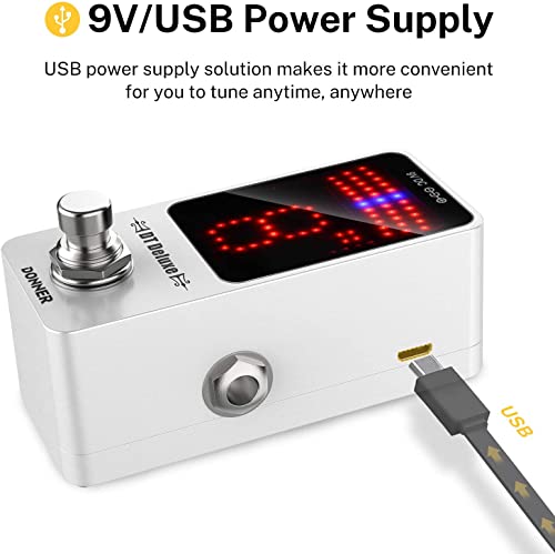 Donner Tuner Pedal, Dt Deluxe Chromatic Guitar Tuner Pedal For Electric Guitar And Bass ± 1 Cent Usb Or 9V Power Supply True Bypass #TOP1