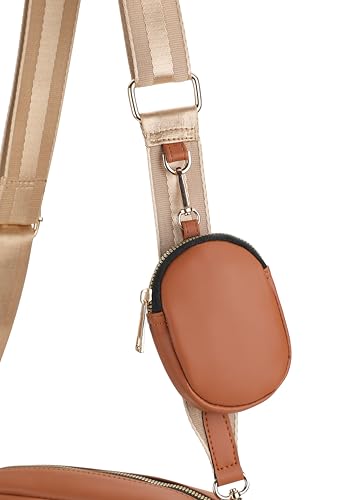 Image of K London Women's Cross Body Sling Bag with Pouch faux Leather Sling Bag for Women - Girls Travel Crossbody Bags with Adjustable Strap - Ladies Shoulder Purse Stylish Handbag