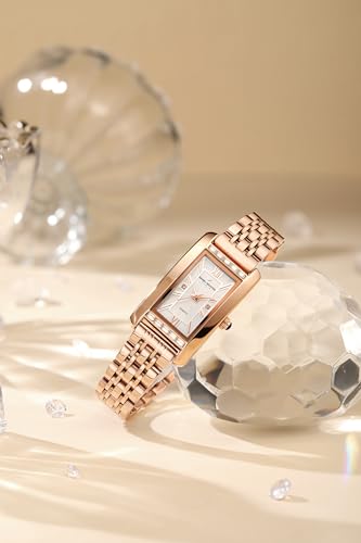 Image of Daniel Hechter Paris Solferino Collection Stylish Analog Watch for Women with Rectangular Dial, Roman Accents, Stainless Steel Strap & Water Resistant - DHW2010