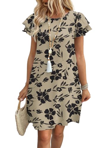 OFEEFAN Womens Dresses 2026 Spring Summer Sundresses Boho Floral Clothes