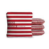 ACA Synergy Soft Professional Cornhole Bags Dual Sided Regulation 6x6 Set of 4 Retro Flag Stripes Red