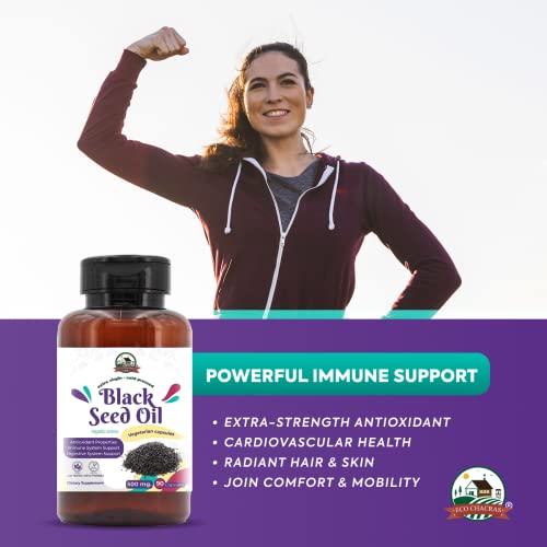 Eco Chacras -Black Cumin Seed Oil Capsules –Natural Omega 3,6,9 ! 90 Capsules #TOP4