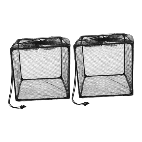 POPETPOP 2 Piezas Filtro para Bomba de Estanque Caja Cúbica con Malla Antipartículas Bolsa de Barrera con Cordón Protección para Bomba de Agua de Exterior Color Negro