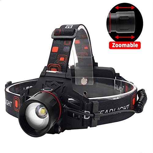 Lampe frontale étanche avec zoom réglable longue portée
