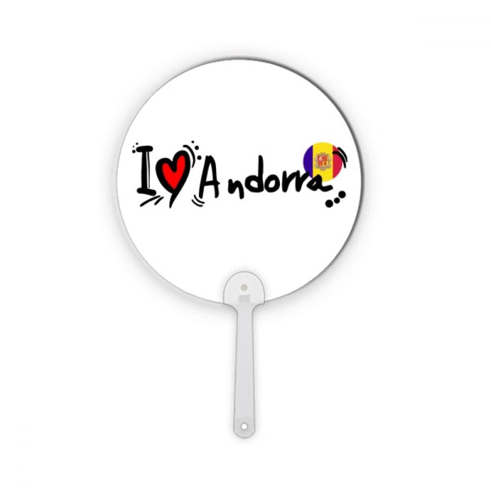Éventail rond No/No I Love Word Drapeau Love Heart plastique portable pour décoration artisanat
