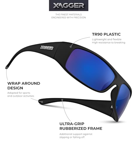 Image of Sports Polarized Sunglasses for Men Wrap Around TR90 Frame Sun Glasses