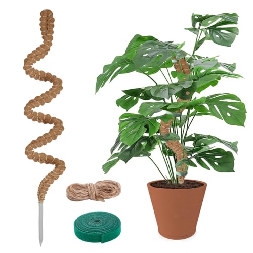 YOGINGO Longer Moss Pole for Plants Monstera - 47 Inch Bendable Plant Stakes for Indoor, Moss Poles...