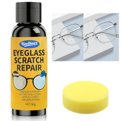 Brillenglas kratzer entferner, Brillenglas Reparatur, Brille Kratzer Entferner für Brillen, Glas Kratzer Entferner, Kratzer Lösung, Reinigungsspray Entferner Kratzer für Brillengläser, mit Schwamm