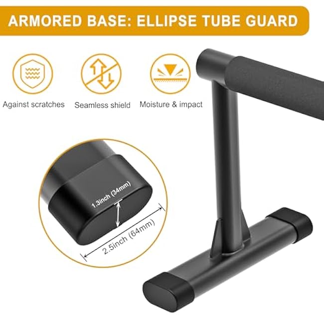 Kipika Parallettes Bars, Push Up Bars & Dip Bar with Comfort Thick Handles, Rock-Free Fitness Equipment for Handstand, L-Sit, Gymnastics & Strength Training, 600lbs Capacity, 12 Height