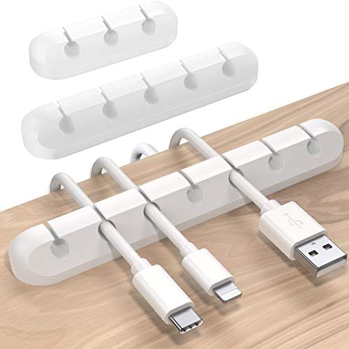SOULWIT® Klipsy do uchwytu kabli, 3-pak kabel zarządzania kablami organizator klipsy samoprzylepny do kabla ładowania USB kabel zasilający mysz kabel przewód PC biuro dom