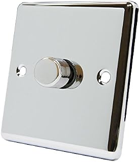 AET CPC1GDIMLED Polished Chrome Classical 250W-10 Amp Single 1 Gang 2 Way 250W LED Light Dimmer Switch