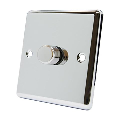 AET CPC1GDIM10 Polished Chrome Classical 1000W-10 Amp Single 1 Gang 2 Way 1000W Light Dimmer Switch, 240 V Cover