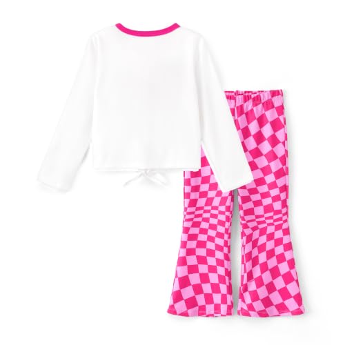 Image of Disney Girls Outfits Long Sleeve Knot Front Shirt Flare Pants 2PC Clothes