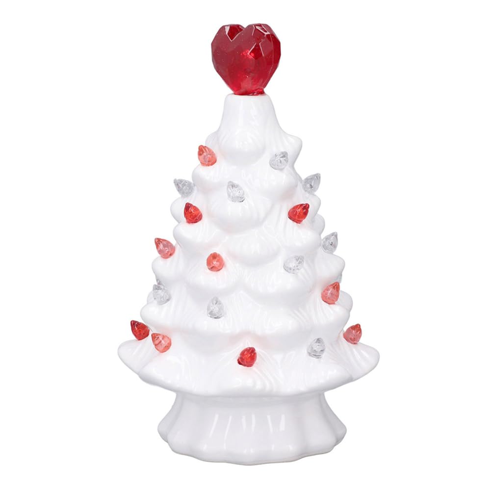 Árbol de San Valentín de Cerámica LED Ounfhtrttk Vintage para Mesas y Cenas Románticas