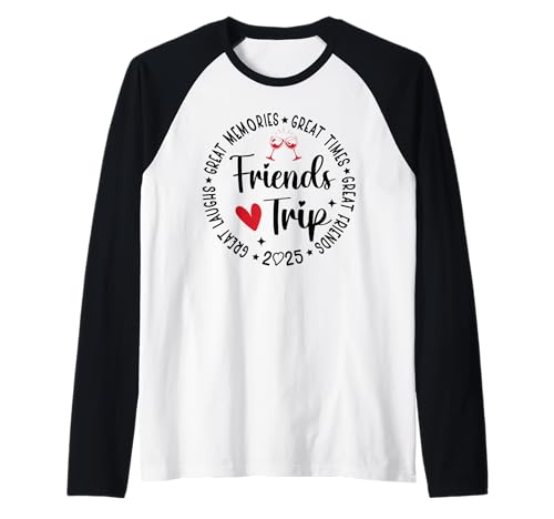 Friends Trip Vacation 2025 Friends Matching Group Camiseta Manga Raglan