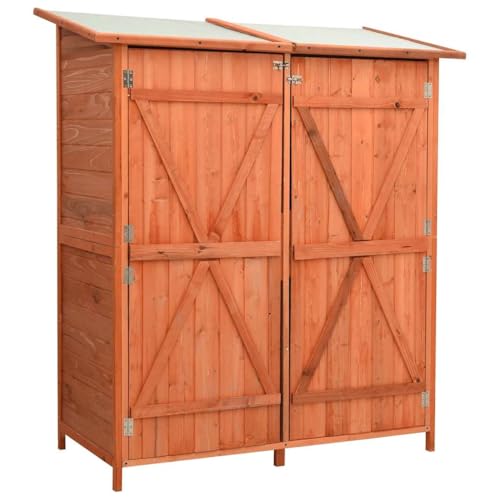 SKM Caseta para Herramientas de jardín Abeto Macizo 136x75x160 cm,Casa y jardín,Jardín,Artículos de Exterior,Estructuras de Exteriores,Cobertizos,Marrón,33.25 kg,171451