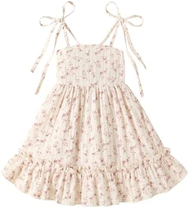 HAPPYMA Toddler Dresses Baby Girl Summer Outfits Sleeveless Halte...