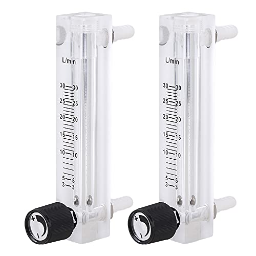 CNBTR 2pcs Acrylic 3-30LPM Flow Meter LZQ-7 for Oxygen Air Gas Measure Detect Part