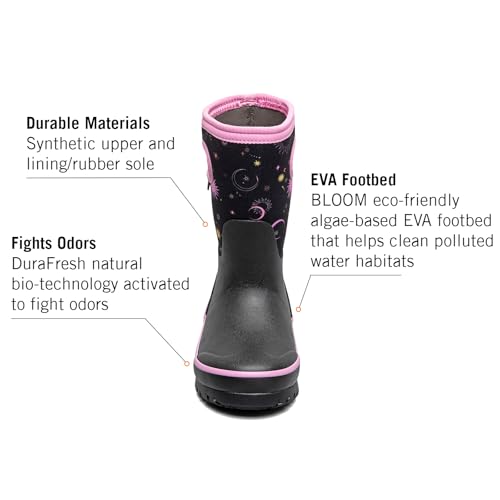 Image of BOGS Grasp Kids Waterproof Rain Boots, Insulated Winter Snow Boots | Winter Boots, for Rain, Snow & Mud with Easy Pull-On Handles for Toddlers, Boys & Girls, All-Weather Protection