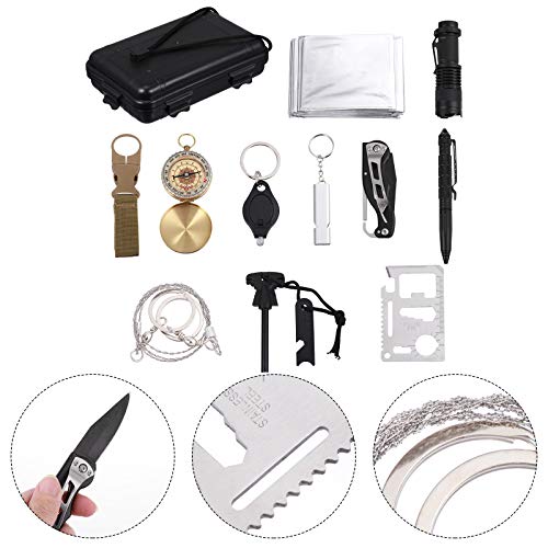 1 conjunto de 11 unidades de kit de sobrevivência ao ar livre forte e convenientes dispositivos de s