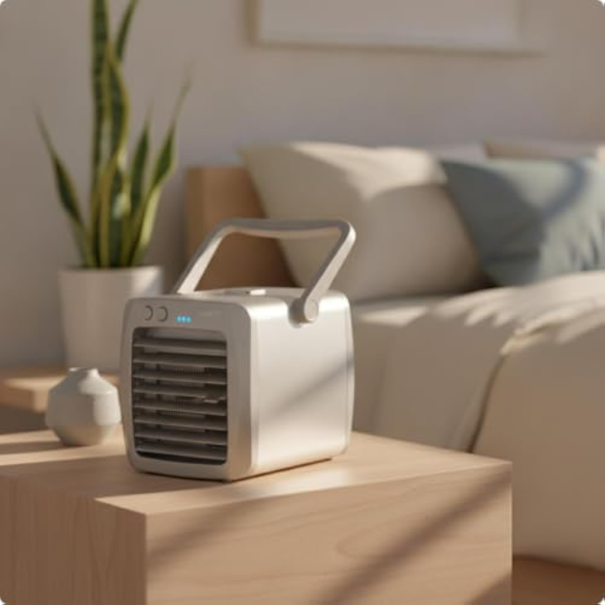 Compact Mini Air Chiller with Handle for Portable Use