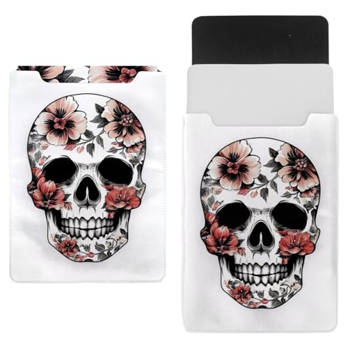 Pochette ordinateur portable fleurs et crâne contre les rayures