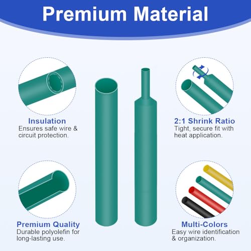 Ozidstu 164 Pcs 2:1 Premium Heat Shrink Tubing Kit (8Sizes) - Heat Shrink Cable Wrap, Corrosion-Resistant, Insulating - Weatherproof Shrink Tubing for Industrial, Automotive & Household Use