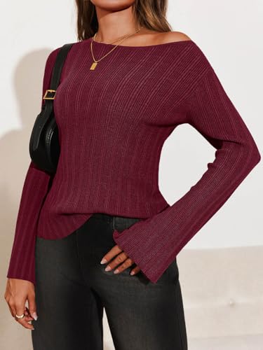 Cicy Bell Womens Bell Long Sleeve Lightweight Pullover Sweaters Trendy Going Out Knitted Tops 2025 Fall Winter Outfits3