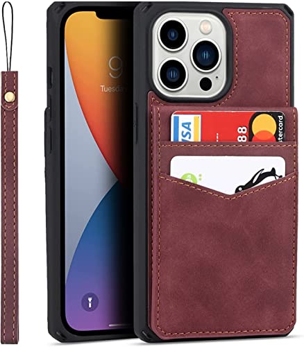 Étui en cuir PU iPhone 13 Pro Max SCHIK, clapet élégant et chic avec porte-carte