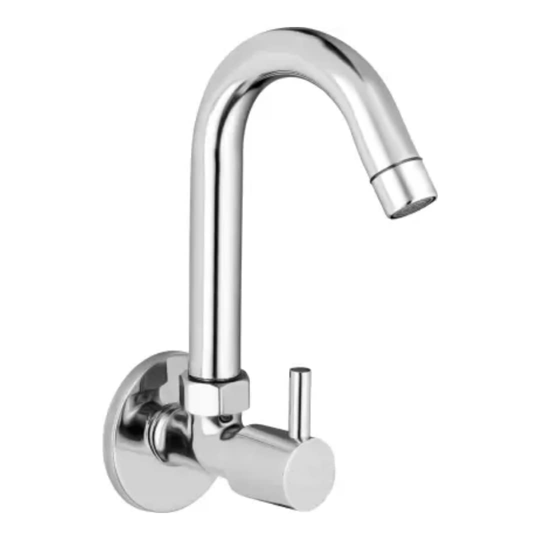 Cossimo Brass Sink Cock Turbo Wall Mounted, 360 Degree Rotating Spout, Quarter Turn &Foam Flow Taps for Kitchen Wash Basin, Home (with Wall Flange & Teflon Tape, Chrome Finish) (B0BZMNHMH4) Amazon Price History, Amazon Price Tracker