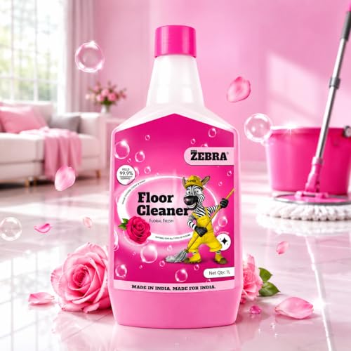 Image of Multi-Surface Disinfectant Floor Cleaner | 1 L | Powerful Floor Cleaning Liquid for Homes, Tiles, and Bathrooms | Long-Lasting Fresh Scent (1 litre, Rose)