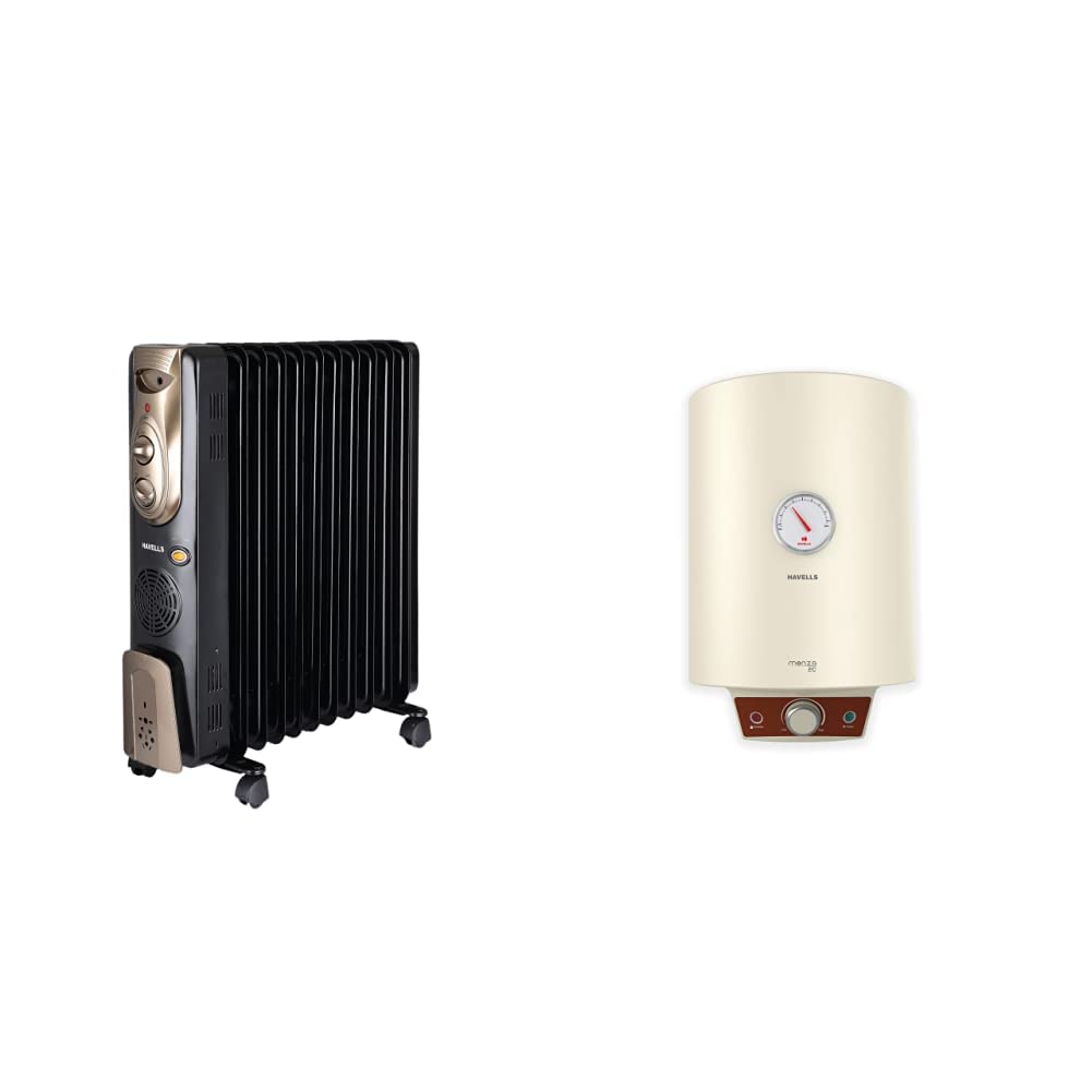 Buy Havells OFR - 11Fin 2900-Watt PTC Fan Heater (Black) u0026 Havells Monza EC  15-Litre Storage Water Heater with Flexi Pipe (Ivory) Online at Low Prices  in India - Amazon.in