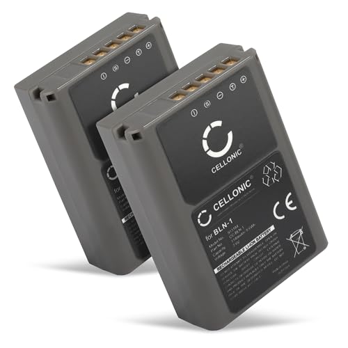 CELLONIC, Batería para Cámara Compatible con Olympus BLN-1, OM-D E-M1, E-M5 Mark II, Pen‑F (7.4V, 1140mAh) 2 Unidades