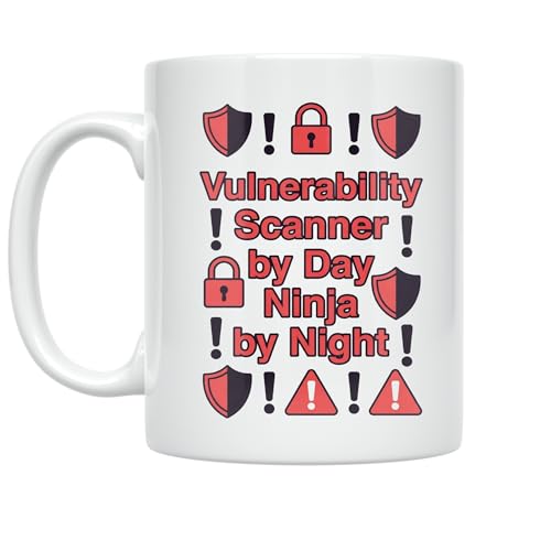 Cybersecurity Analyst Coffee Mug - Vulnerability Scanner by Day Ninja by Night - 11 oz White Ceramic - Bold Design