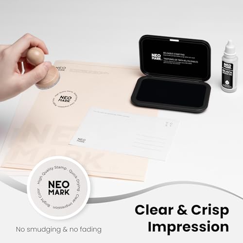 NEO MARK Medium Stamp Pad -2.8\"x 4.3\", Magnetic Lid, Premium Quality Felt Stamp Pad (Black)